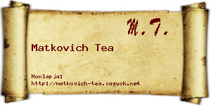 Matkovich Tea névjegykártya